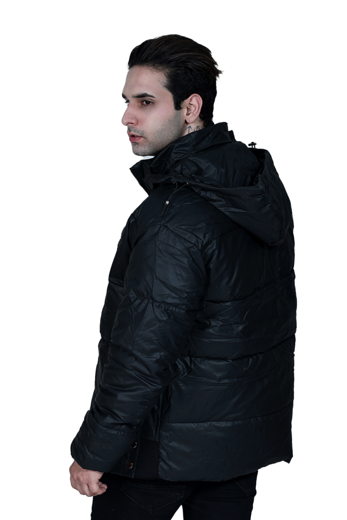 Black Puffer Jacket For Men - Image 2
