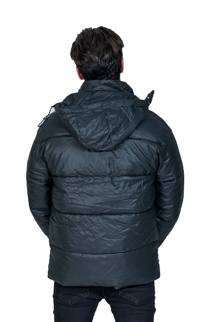 Black Puffer Jacket For Men - Image 3