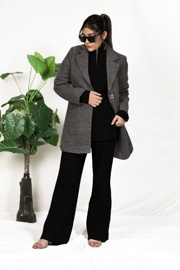 tweed mid-length coat