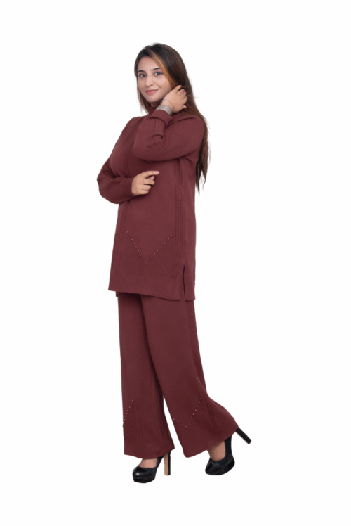 Maroon Knit Co-ord Set